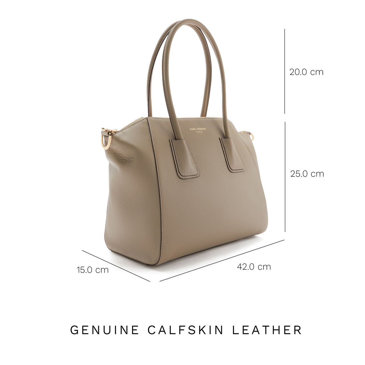 Isabel Bernard - taupe calfskin leather handbag IB21052