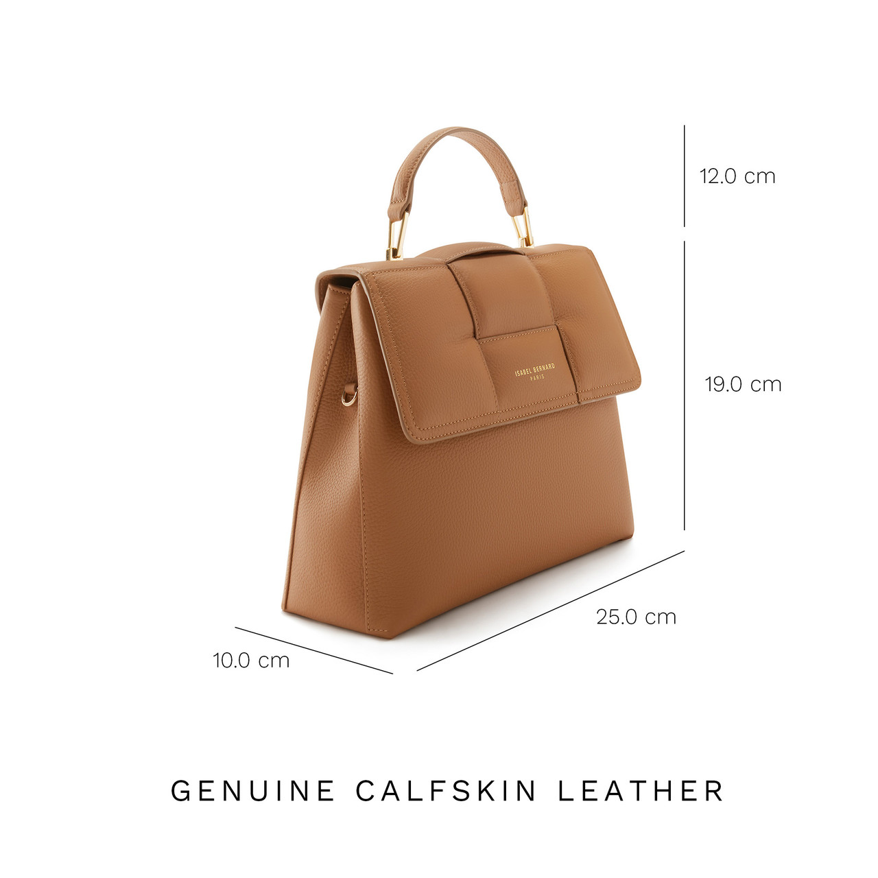 Isabel Bernard Femme Forte Lacy camel calfskin leather handbag