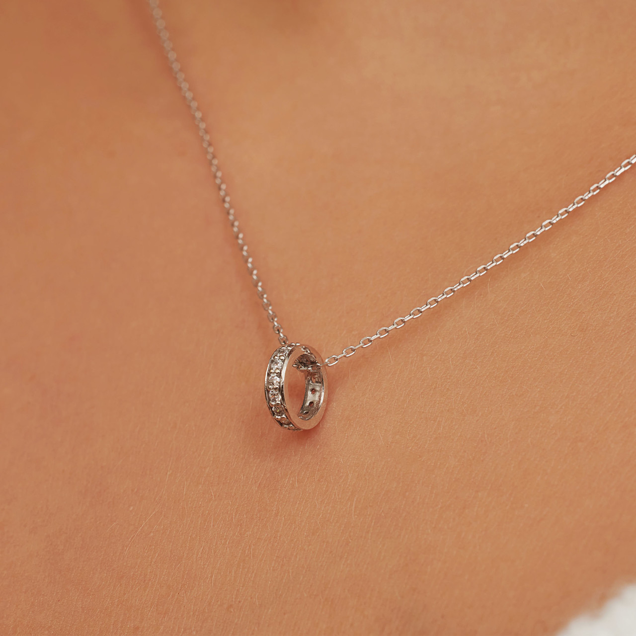 Isabel Bernard Saint Germain Merle 14 karat white gold necklace with zirconia