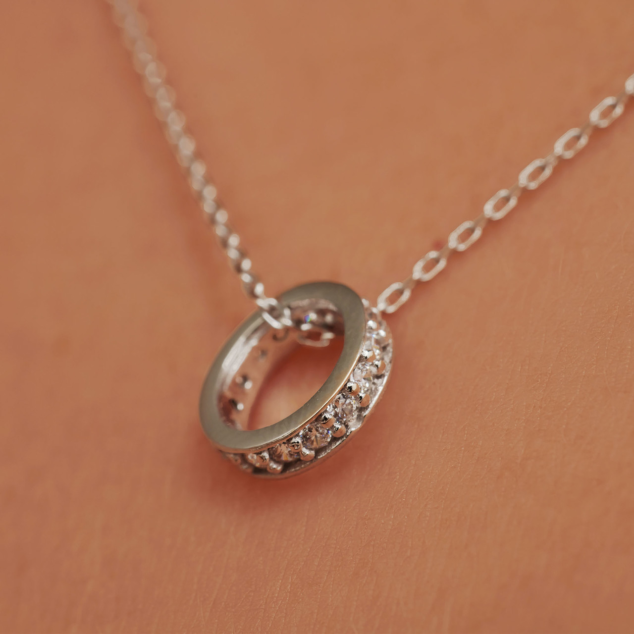 Isabel Bernard Saint Germain Merle 14 karat white gold necklace with zirconia