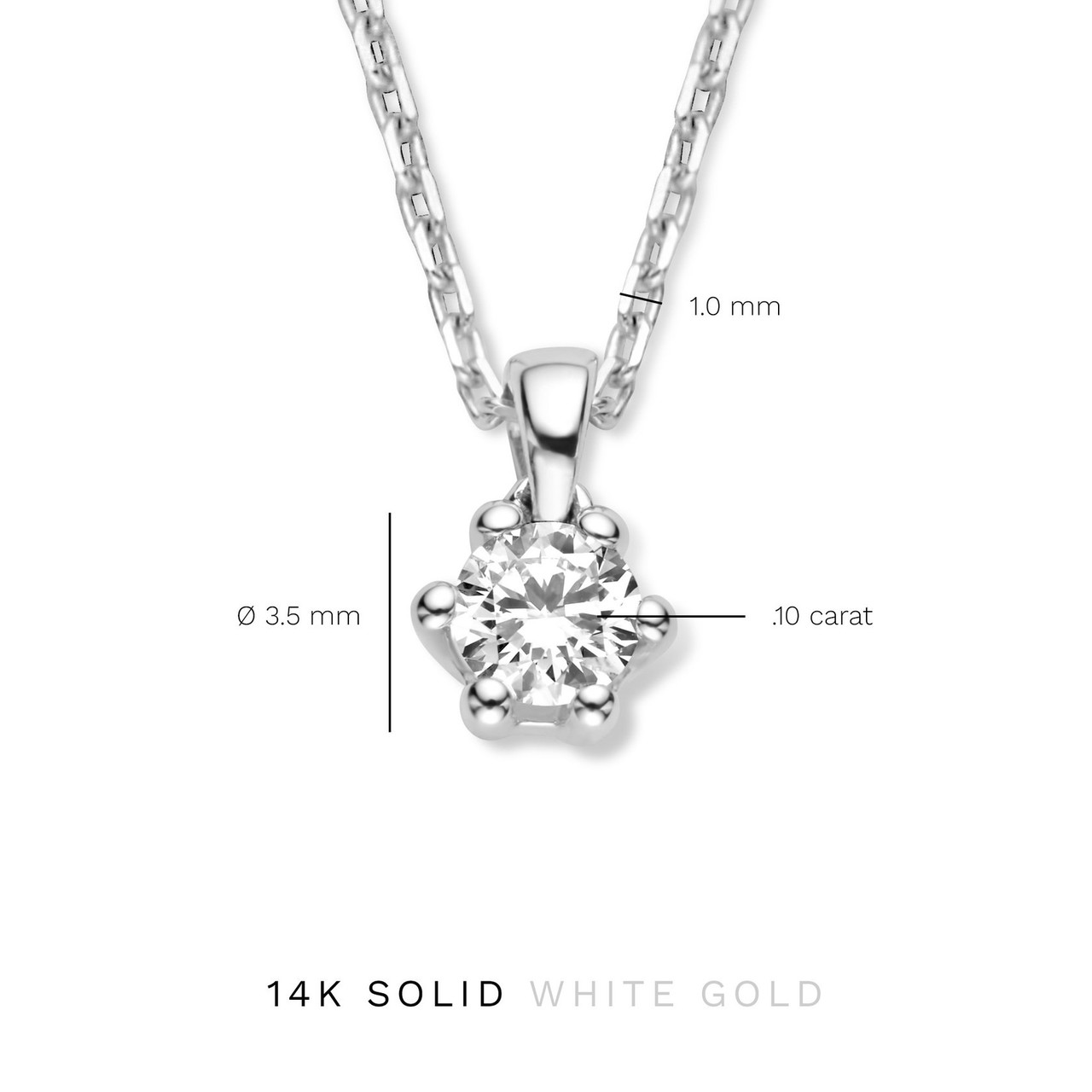 Isabel Bernard Cadeau d'Isabel 14 karat white gold necklace and ear studs gift set with diamond 0.30 carat