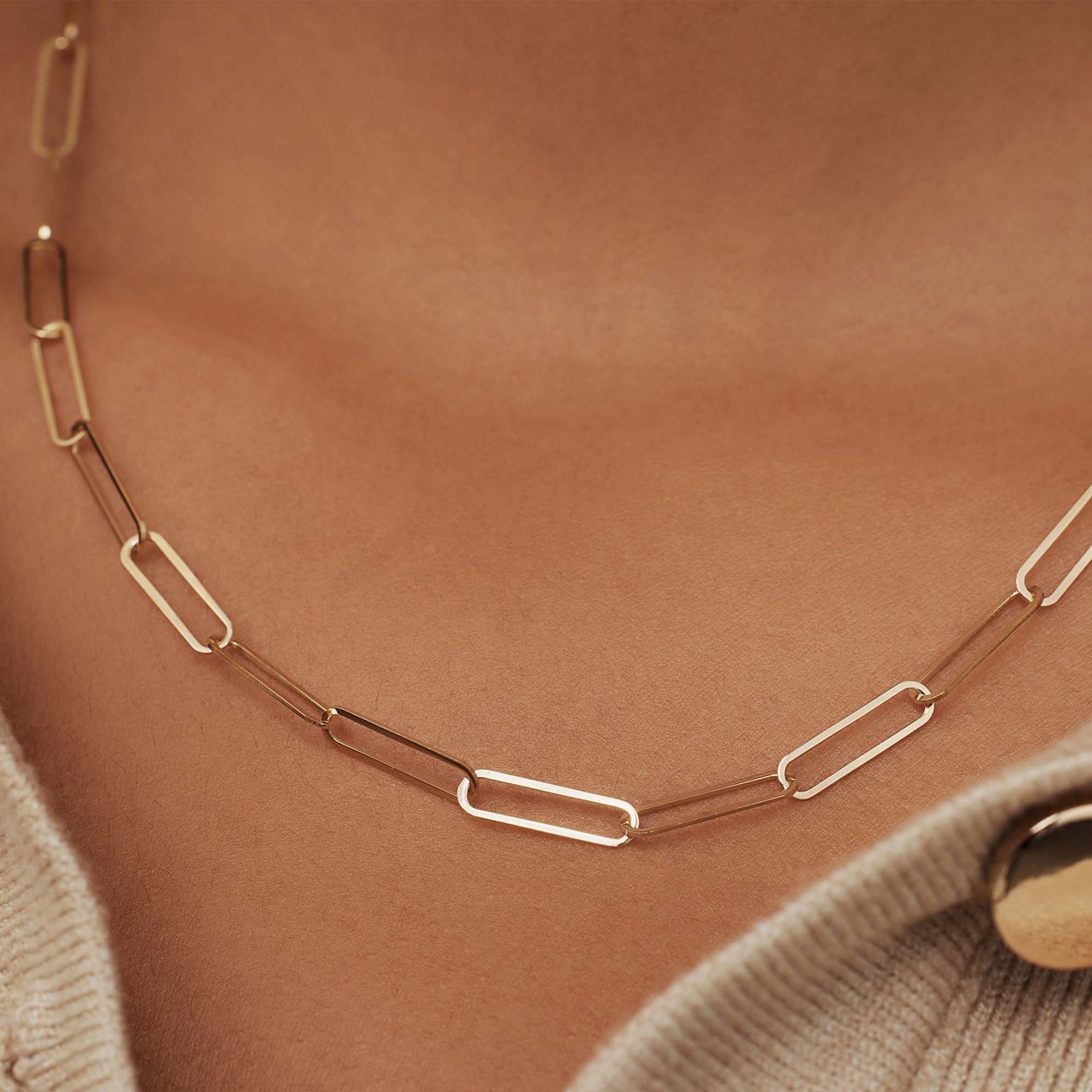 Isabel Bernard Aidee Odile 14 karat gold link necklace