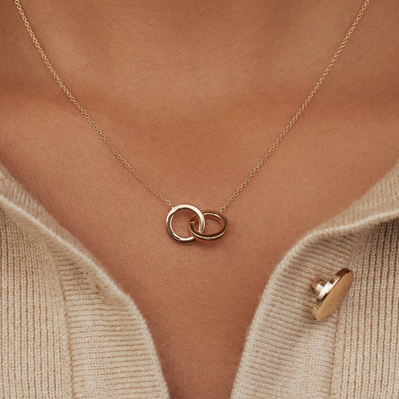 Isabel Bernard Le Marais Zoë 14 karat gold necklace with two rings