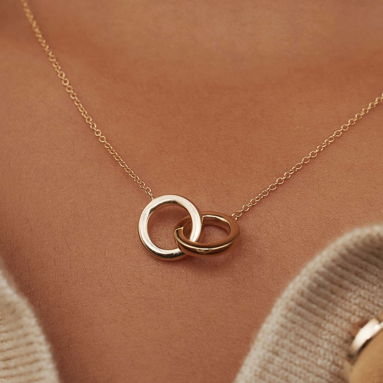 Isabel Bernard Le Marais Zoë 14 karat gold necklace with two rings