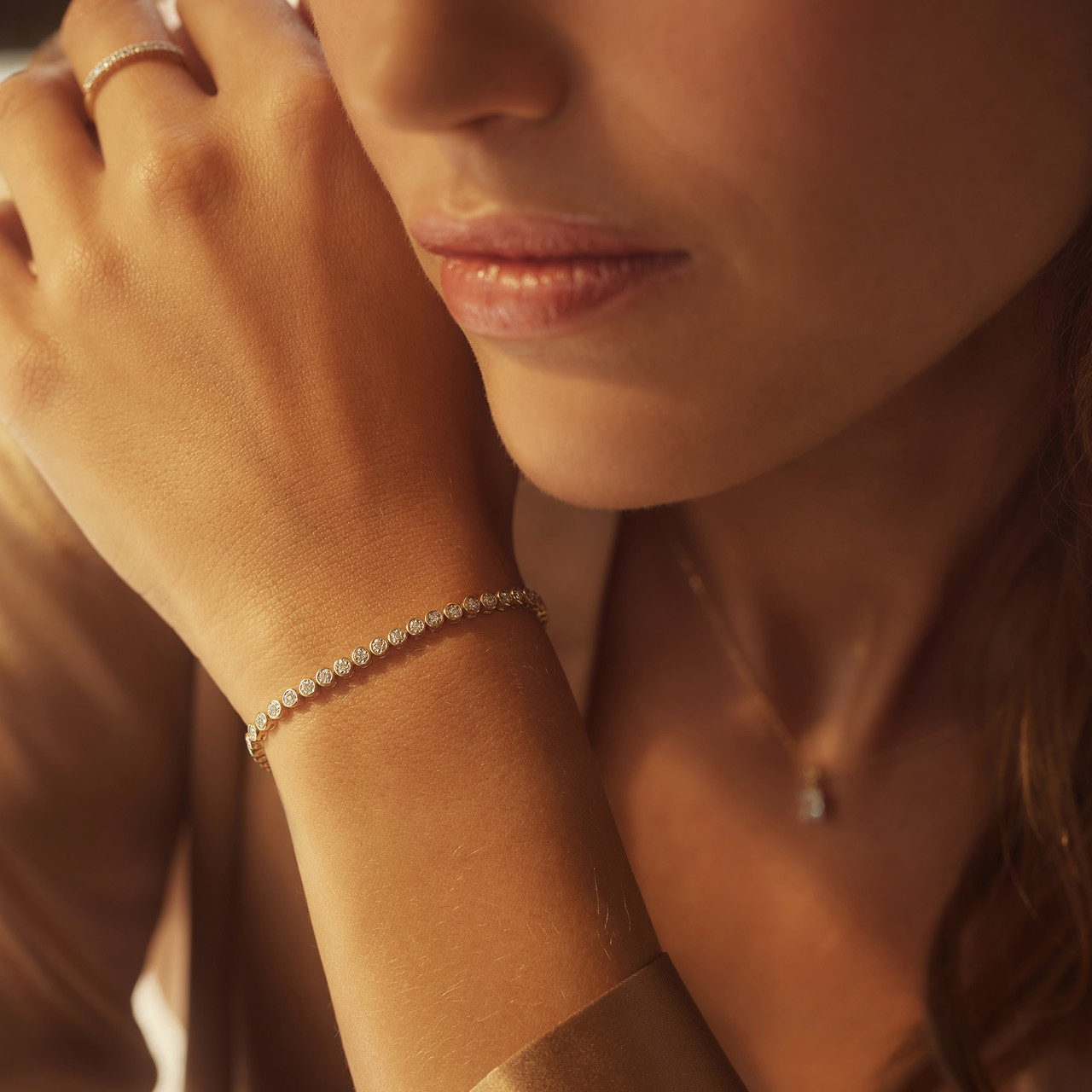 Isabel Bernard De la Paix Alfie 14 karat gold tennis bracelet with diamond 0.36 carat