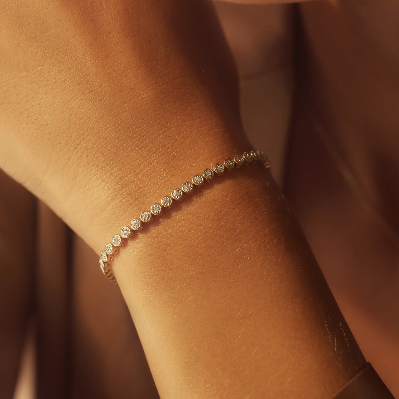 Isabel Bernard De la Paix Alfie 14 karat gold tennis bracelet with diamond 0.36 carat