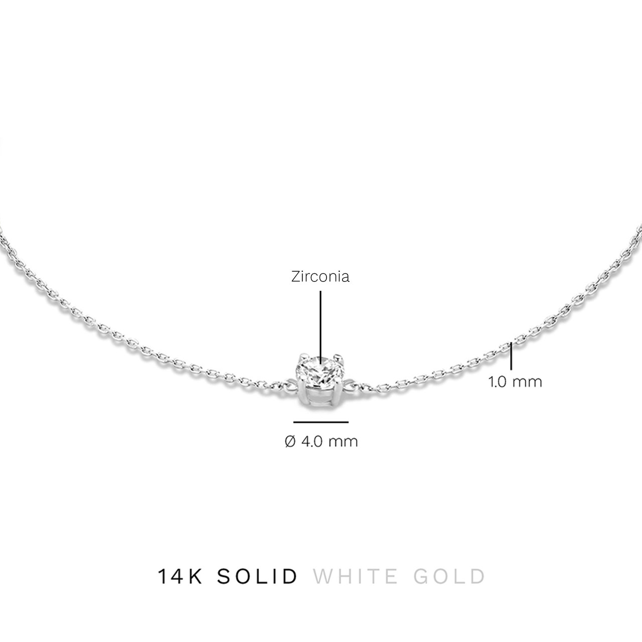 Isabel Bernard Saint Germain Faïs 14 karat white gold bracelet with zirconia stone