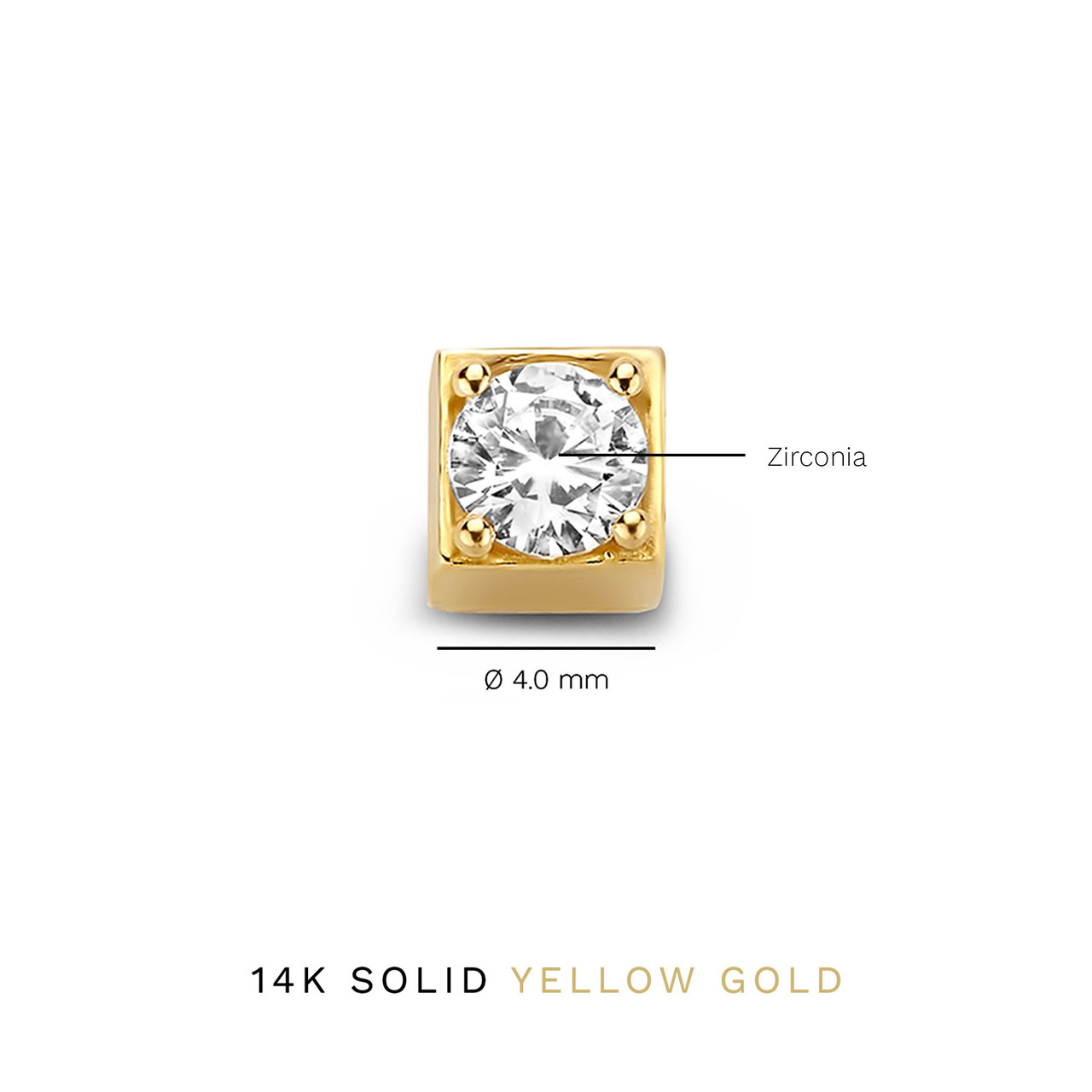 Isabel Bernard Le Marais Felie 14 karat gold cube charm with zirconia stone