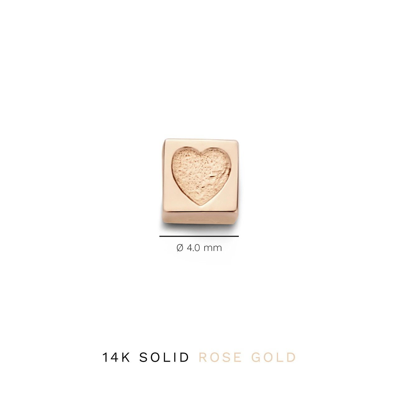 Isabel Bernard La Concorde Felie 14 karat rose gold cube charm with heart
