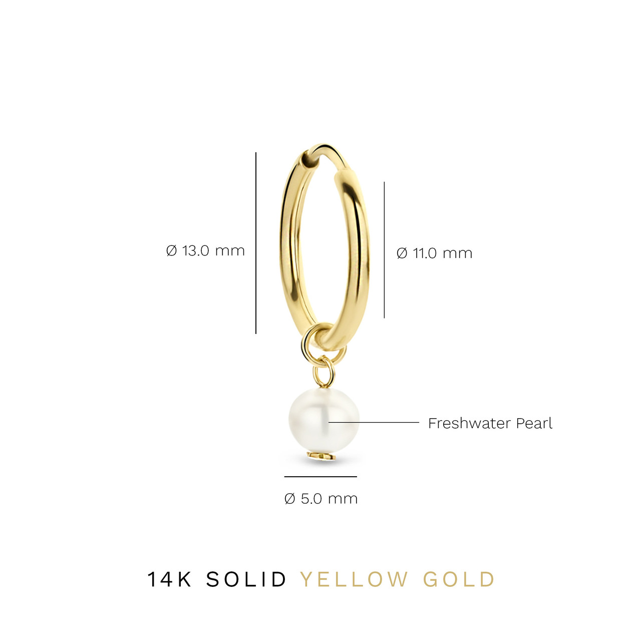 Isabel Bernard Belleville Luna 14 karat gold hoop earrings with freshwater pearl