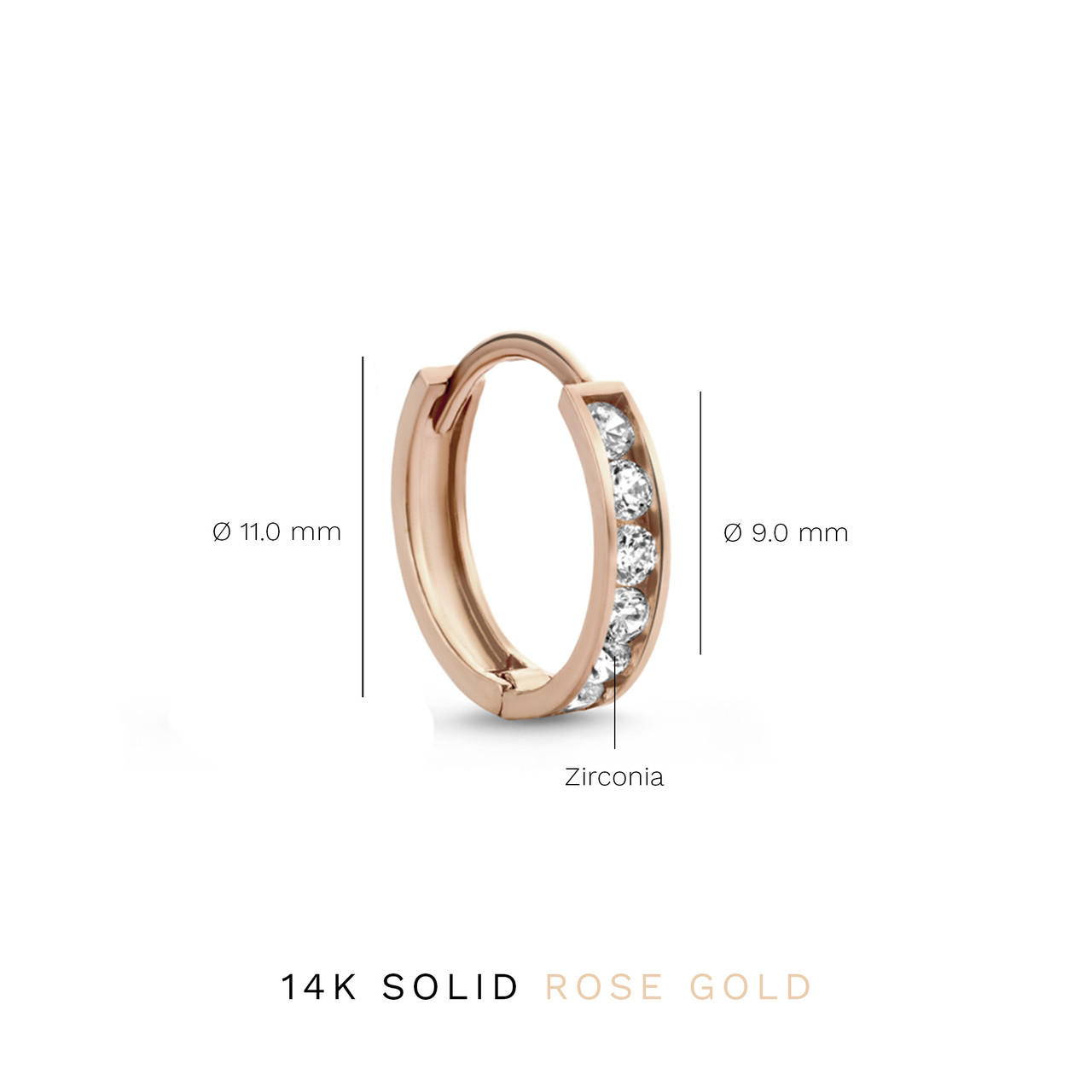 Isabel Bernard La Concorde Tiphaine 14 karat rose gold hoop earrings with zirkonia stones