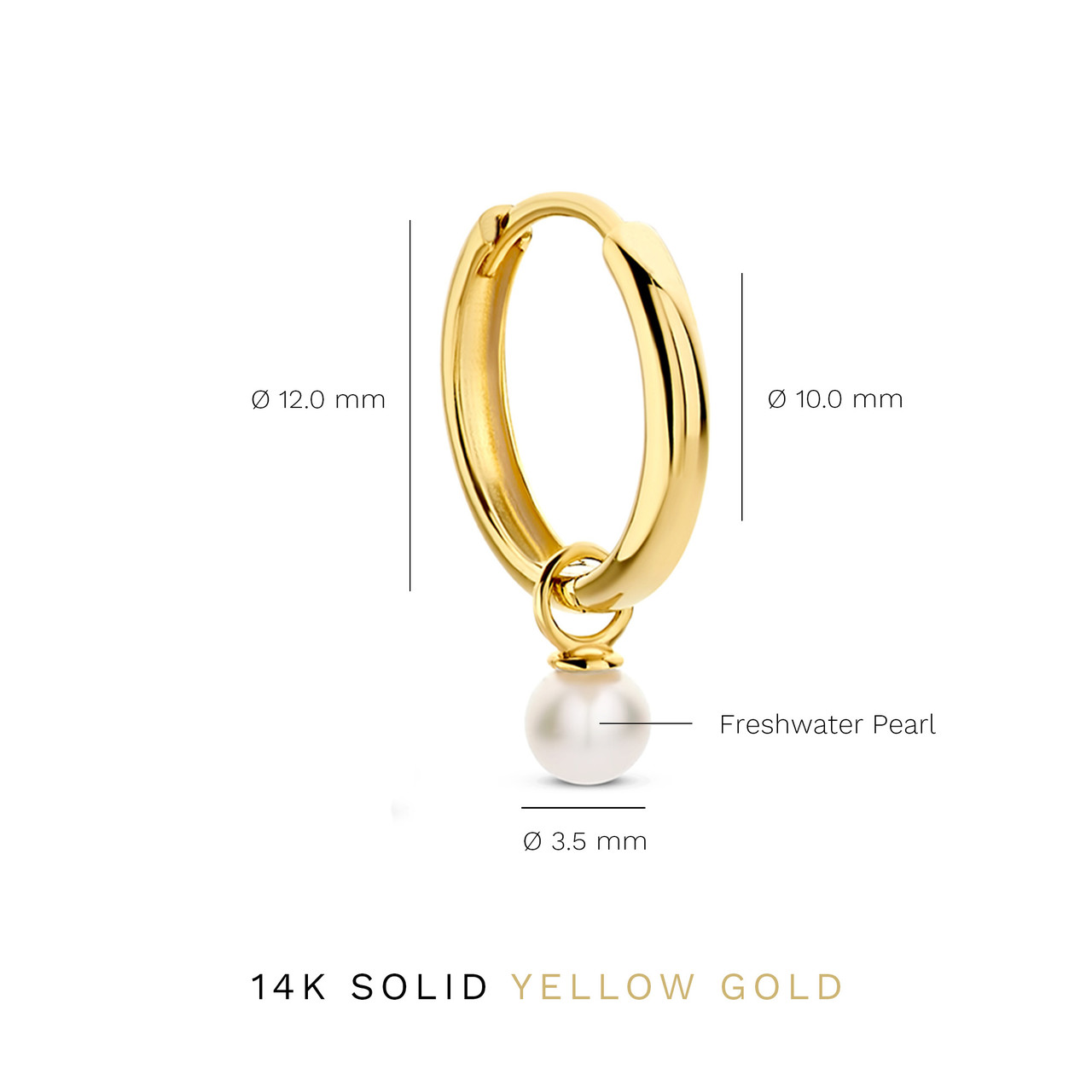 Isabel Bernard Belleville Luna 14 karat gold hoop earrings with freshwater pearl