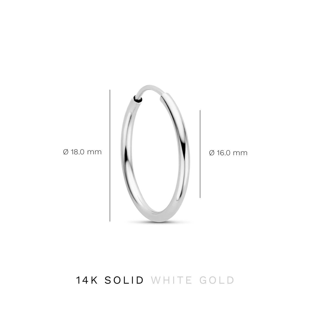 Isabel Bernard Saint Germain Cerise 14 karat white gold hoop earrings 18 mm