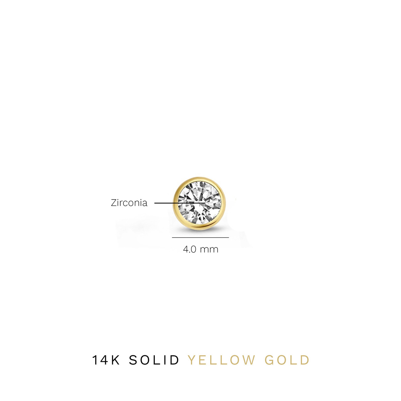 Isabel Bernard Rivoli Juliette 14 karat gold ear studs with zirconia stone