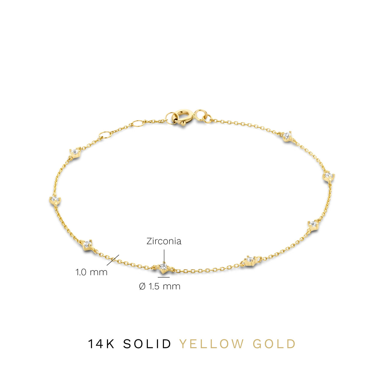 Isabel Bernard Rivoli Esmée 14 karat gold bracelet with zirconia stones