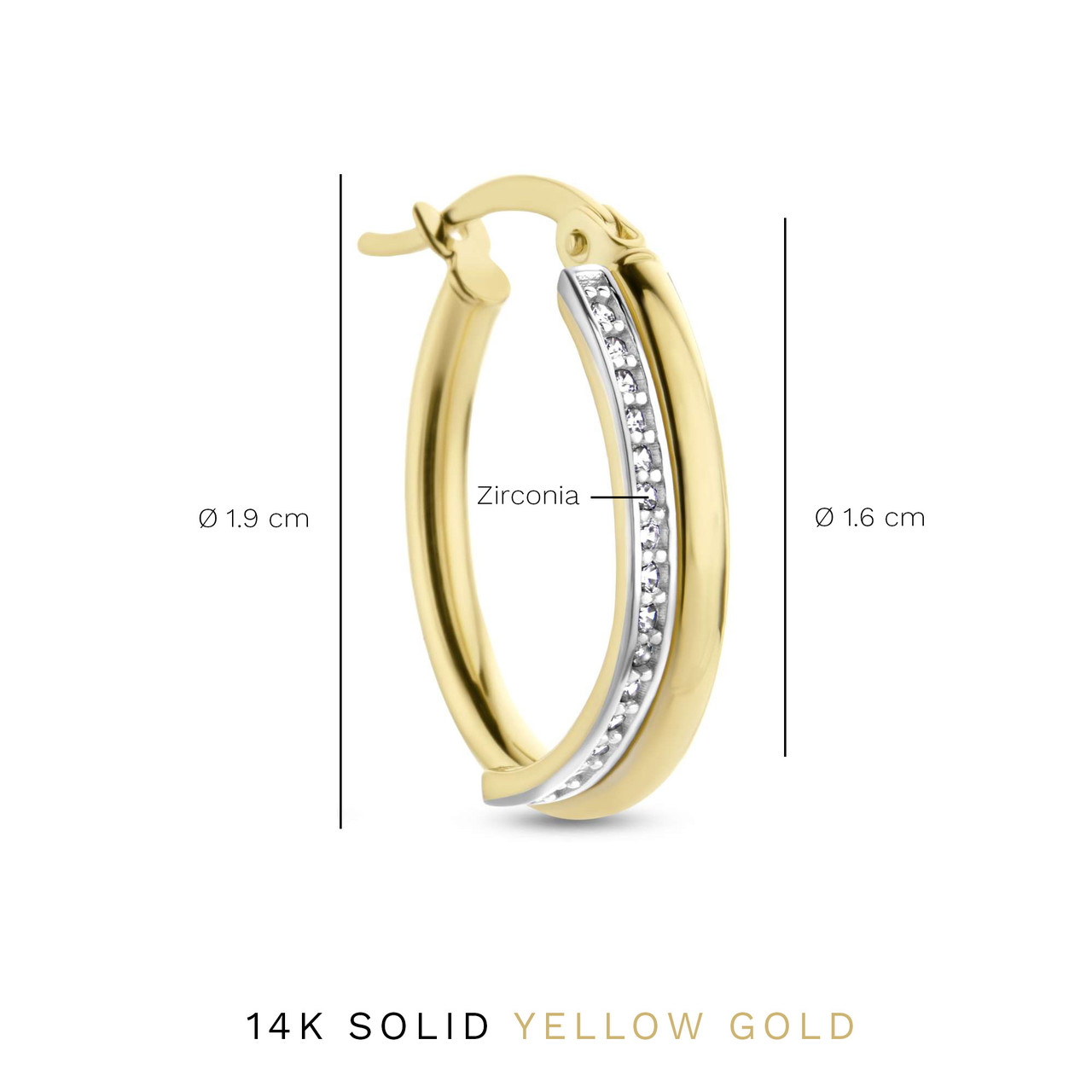 Isabel Bernard Aidee Phillou 14 karat gold hoop earrings with zirconia stones