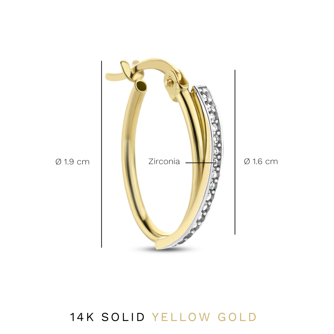 Isabel Bernard Aidee Phillou 14 karat gold hoop earrings with zirconia stones