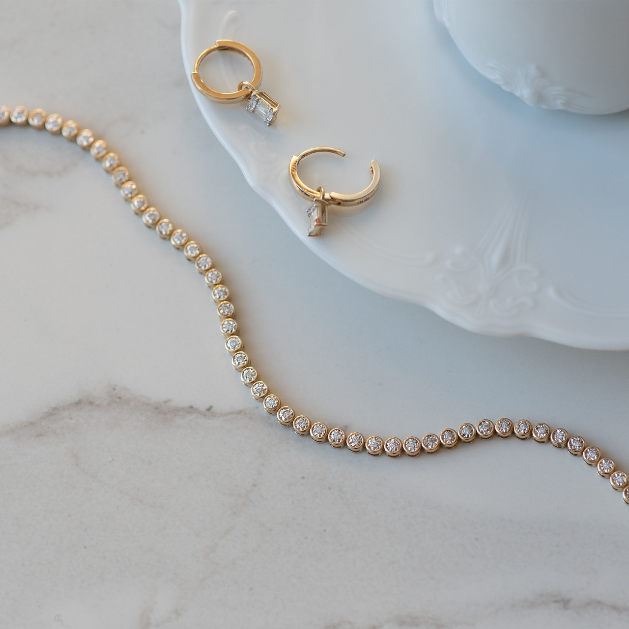 Isabel Bernard De la Paix Alfie 14 karat gold tennis bracelet with diamond 0.36 carat