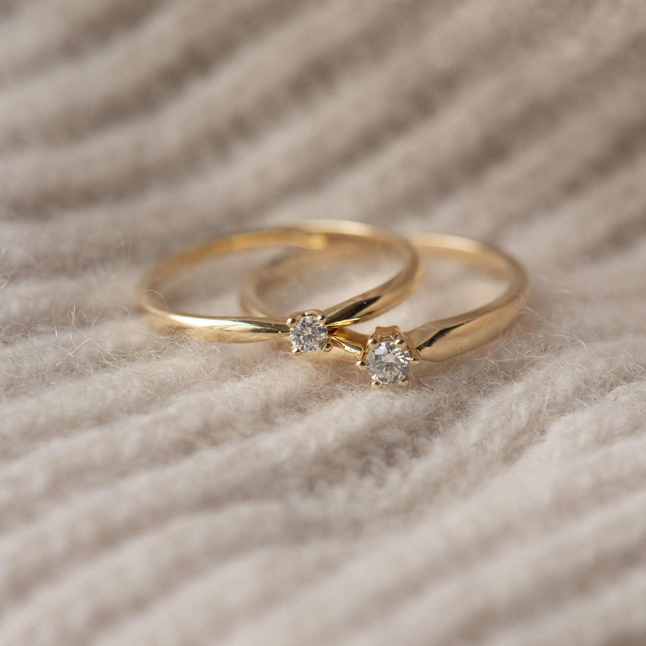 Isabel Bernard De la Paix Sybil 14 karat gold ring with diamond 0.10 carat