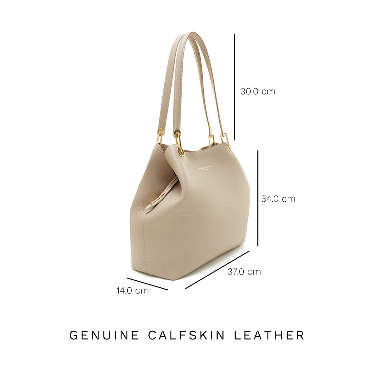 Femme Forte Annabelle taupe calfskin leather shoulder bag