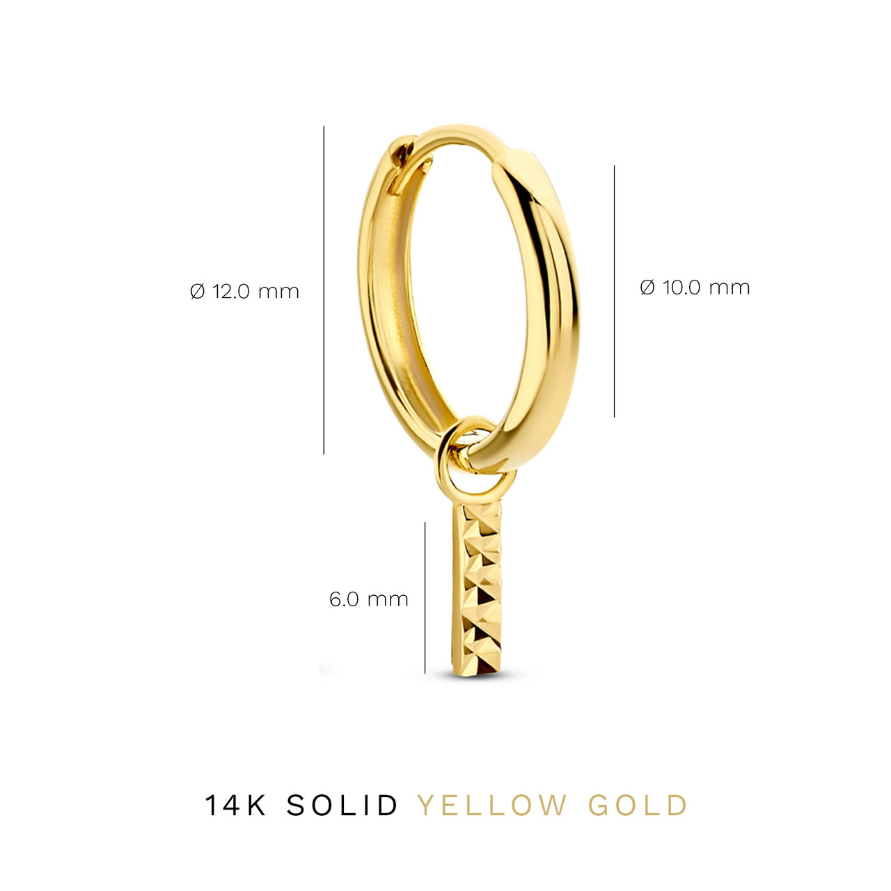 Isabel Bernard Rivoli Laura 14 karat gold hoop earrings with diamond cut rod