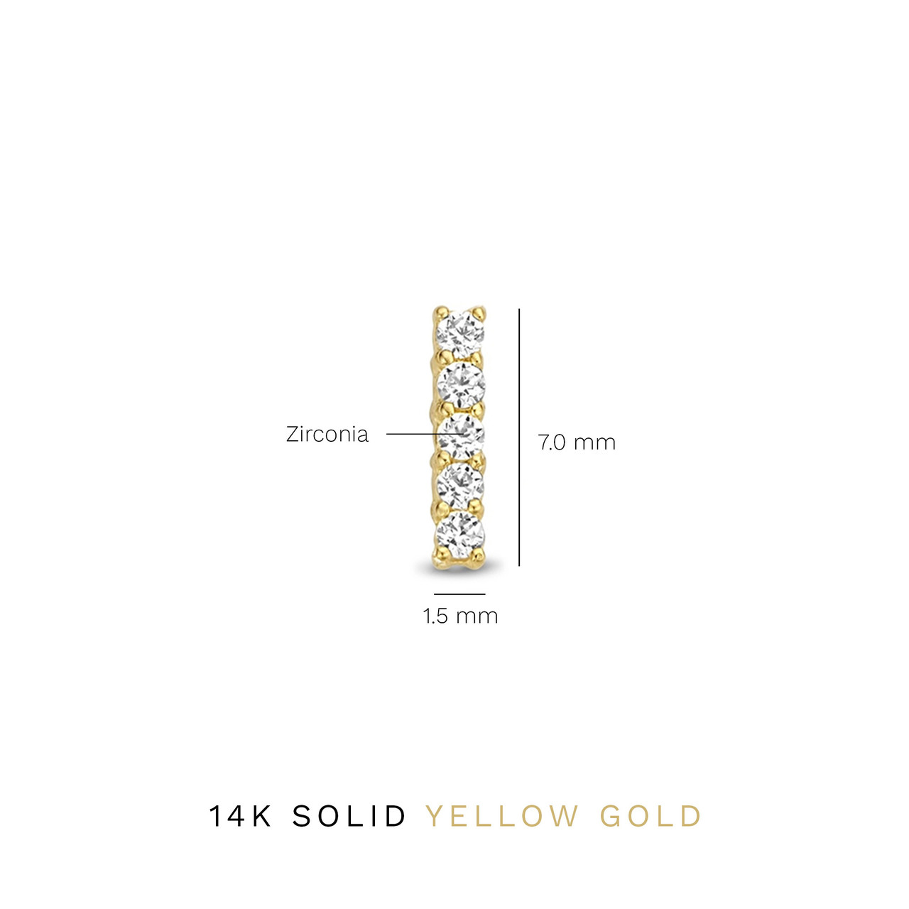 Isabel Bernard Rivoli Esmée 14 karat gold ear studs with zirconia stones