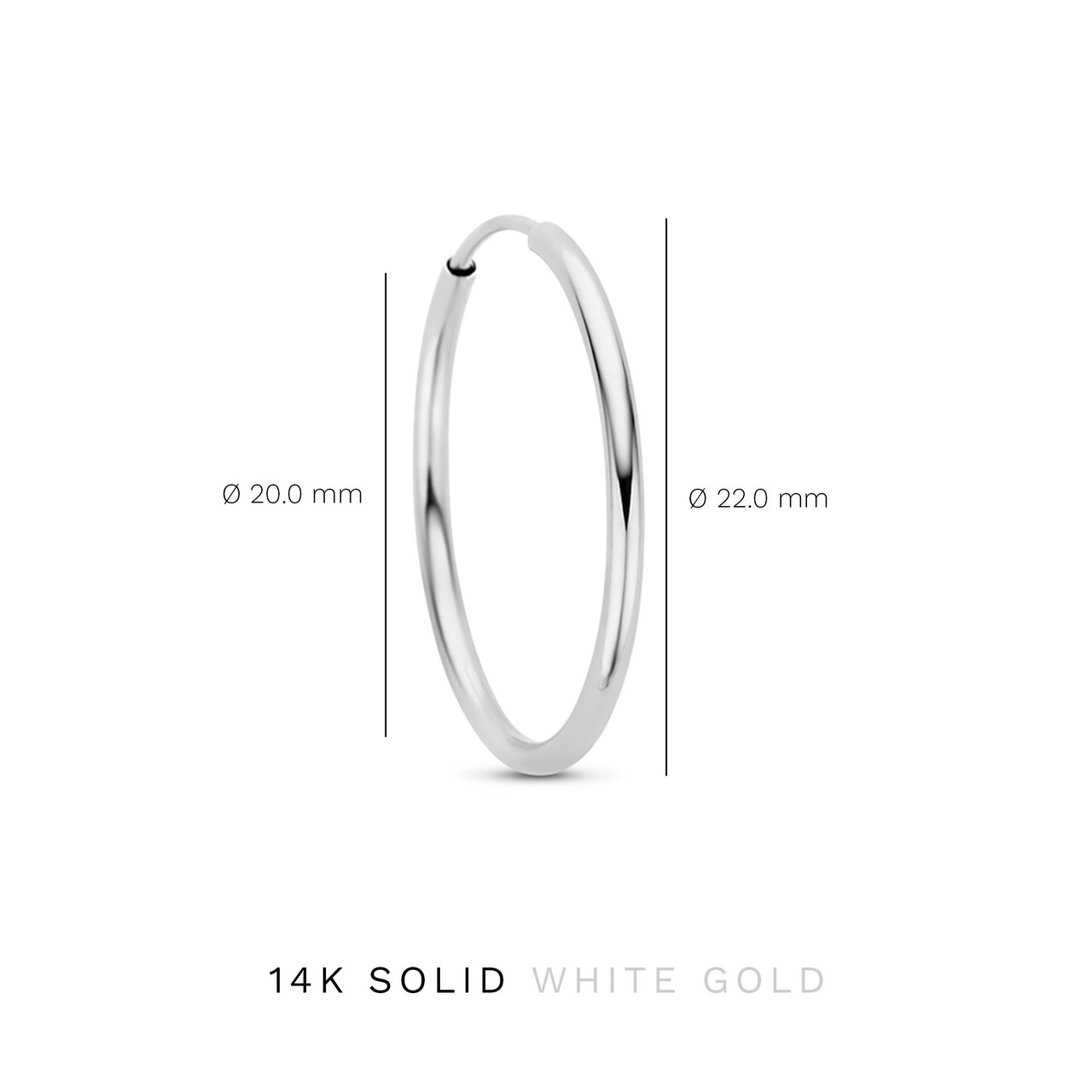 Isabel Bernard Saint Germain Cerise 14 karat white gold hoop earrings 22 mm