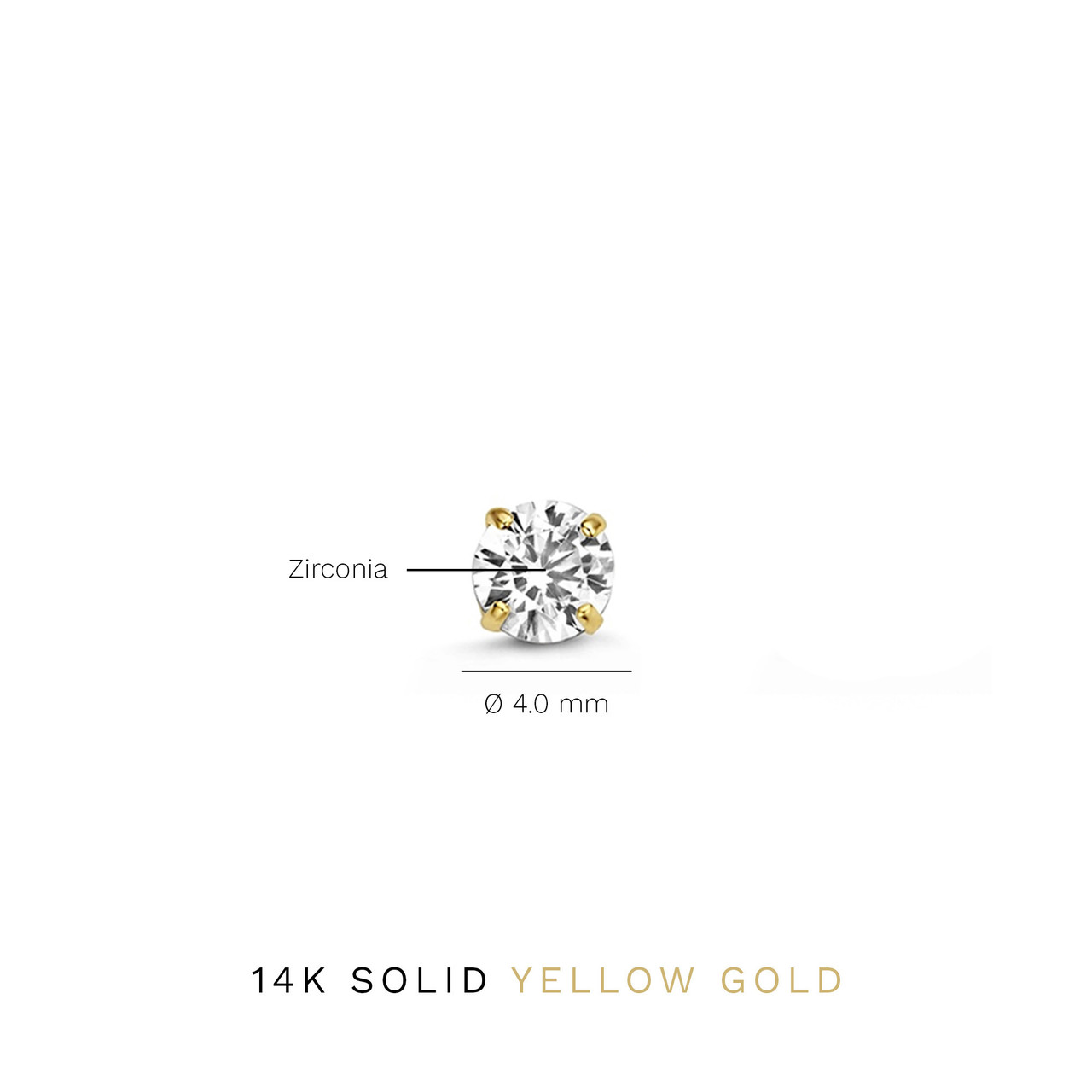Isabel Bernard Le Marais Lourdes 14 karat gold ear studs with zirconia stone