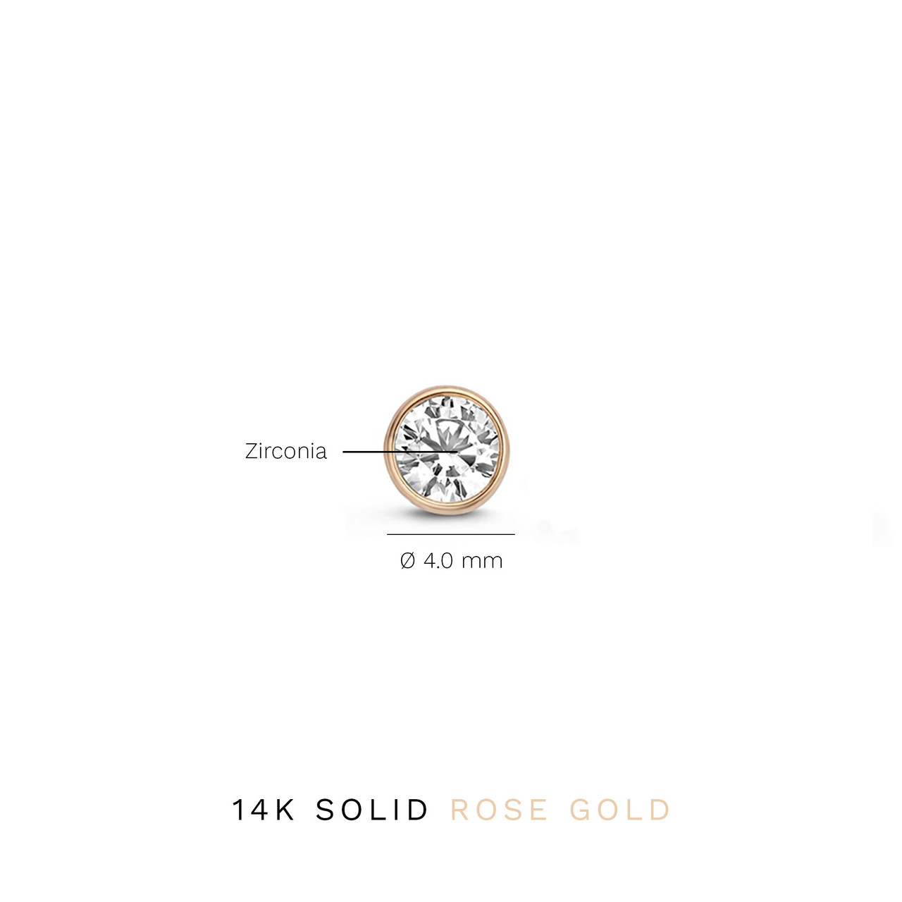 Isabel Bernard La Concorde Juliette 14 karat rose gold ear studs with zirconia stone