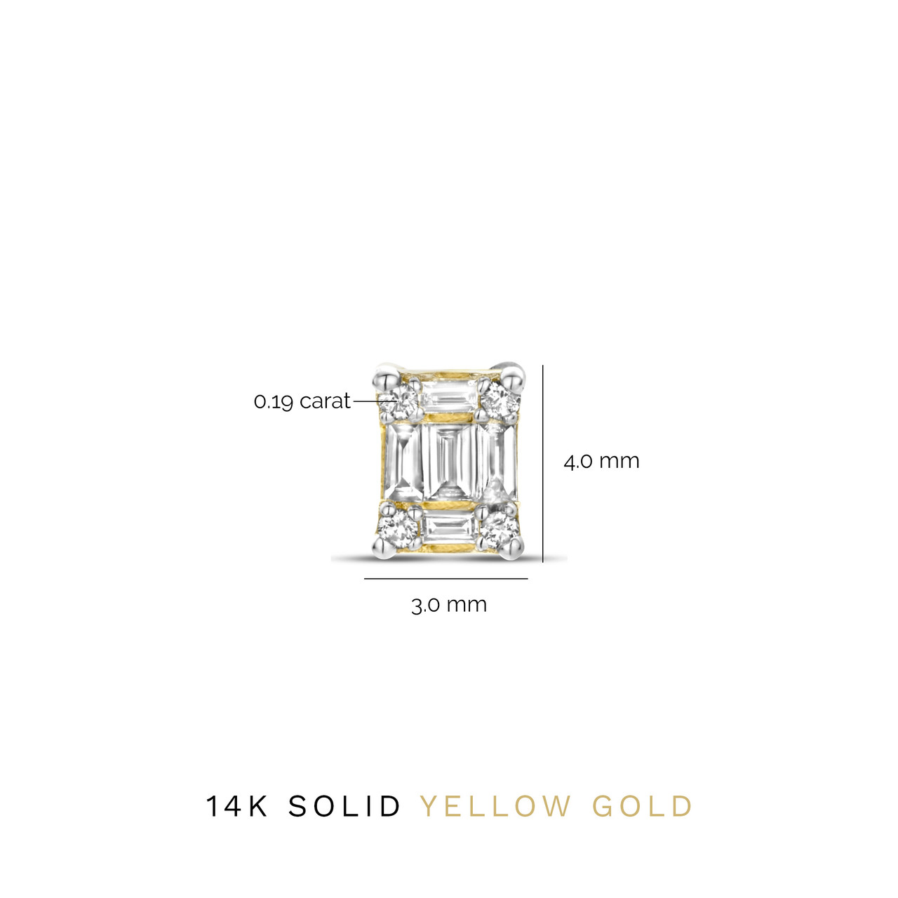 Isabel Bernard De la Paix Maxime 14 karat gold stud ear studs with diamond 0.19 carat