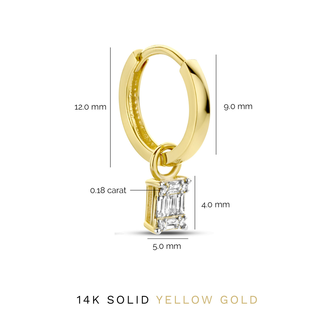 Isabel Bernard De la Paix Maxime 14 karat gold hoop earrings with diamond 0.18 carat