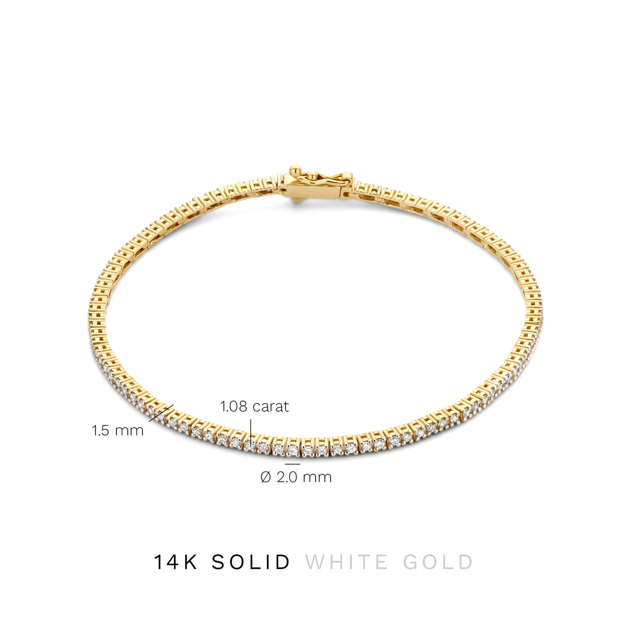 1980's Vintage 5.00 CTW Diamond 14 Karat White Gold Tennis Bracelet |  Wilson's Estate Jewelry