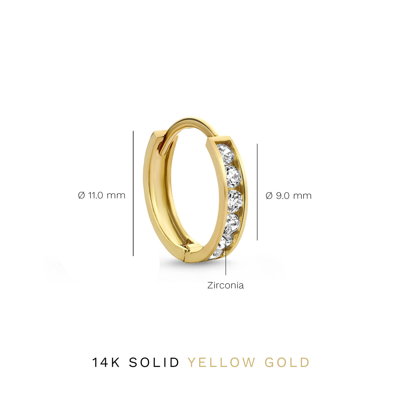 Isabel Bernard Le Marais Tiphaine 14 karat gold hoop earrings with zirconia stones