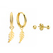 Isabel Bernard Cadeau d'Isabel 14 karat gold earrings set with feather