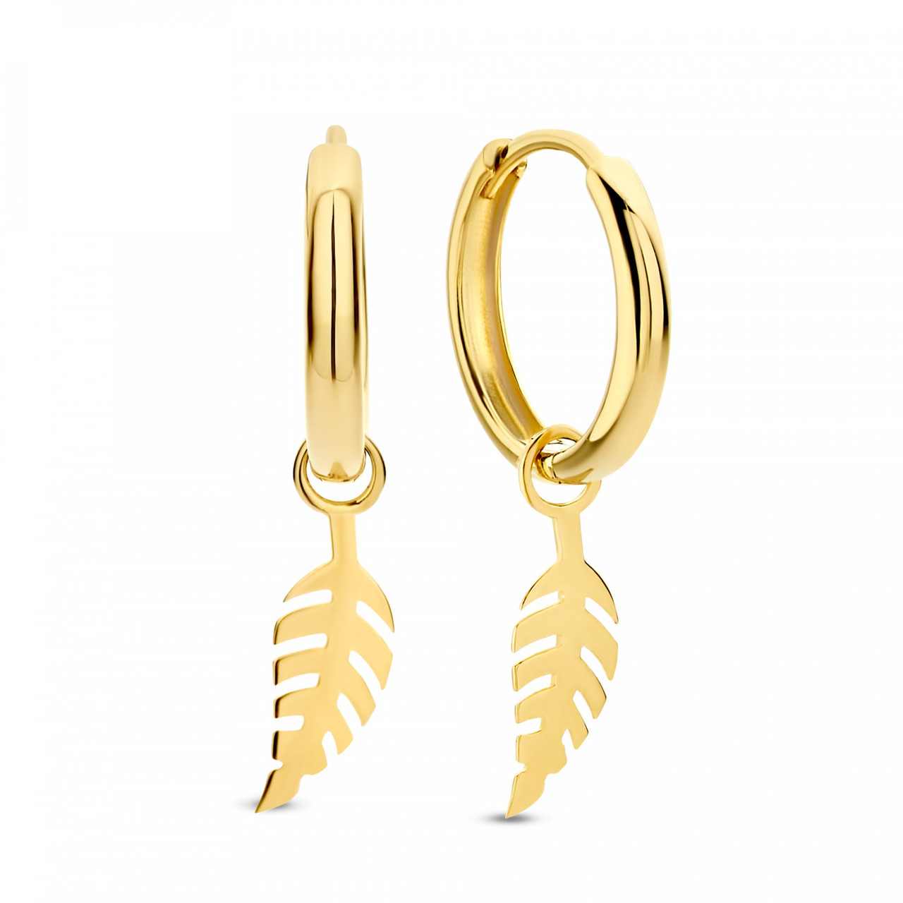 Isabel Bernard Cadeau d'Isabel 14 karat gold earring set with feather