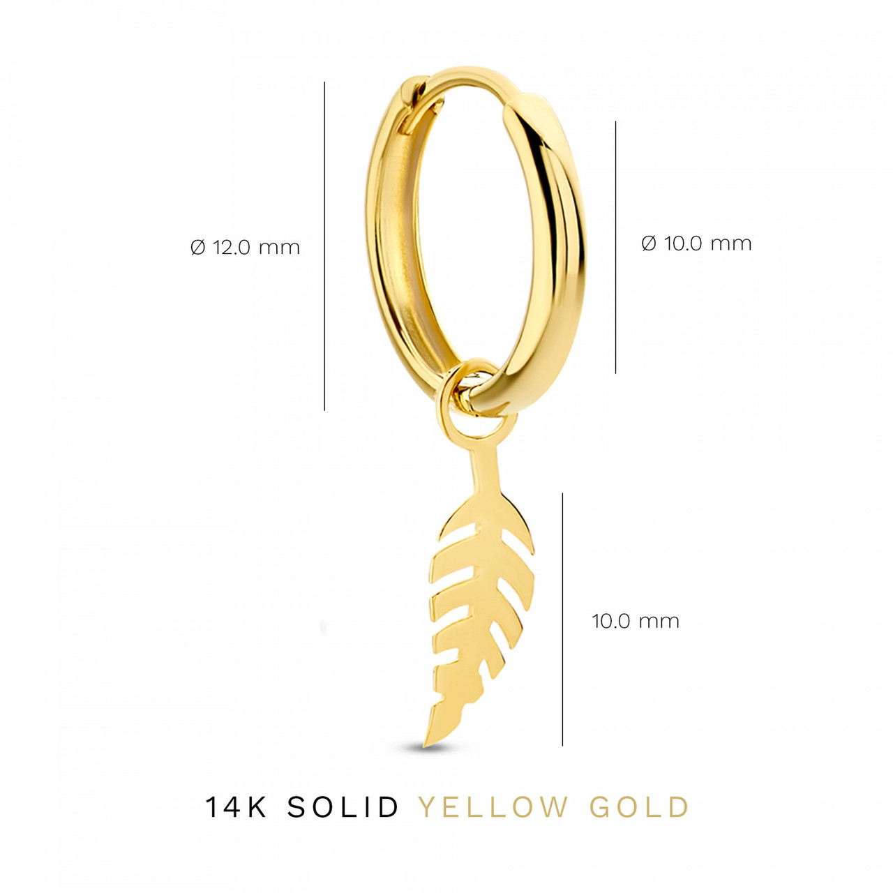 Isabel Bernard Cadeau d'Isabel 14 karat gold earring set with feather