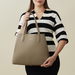 Isabel Bernard Honoré Francine taupe calfskin leather shopper