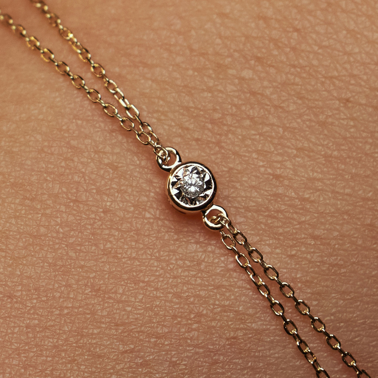 Isabel Bernard De la Paix Inaya 14 karat gold bracelet with diamond 0.02 carat