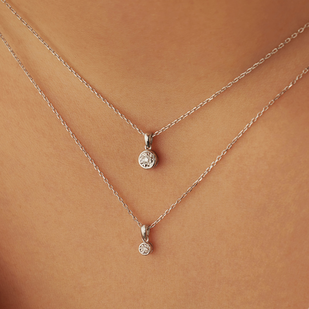 Isabel Bernard De la Paix Inaya 14 karat white gold necklace with diamond 0.03 carat