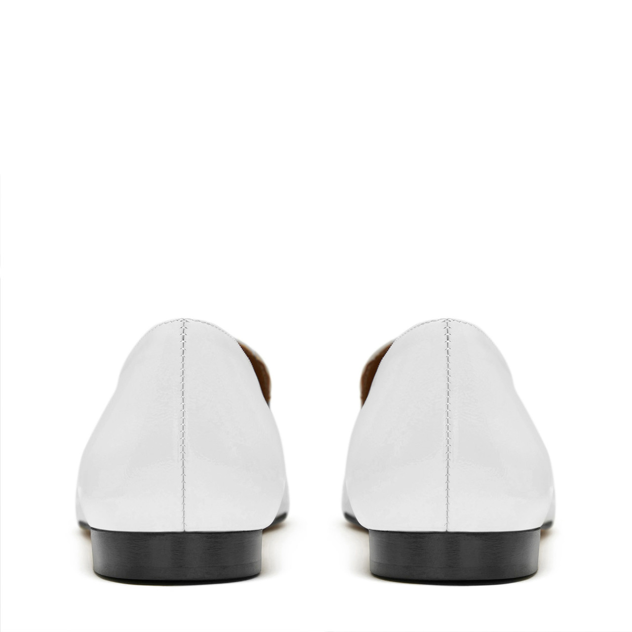 Isabel Bernard Vendôme Margaux white calfskin patent leather loafers