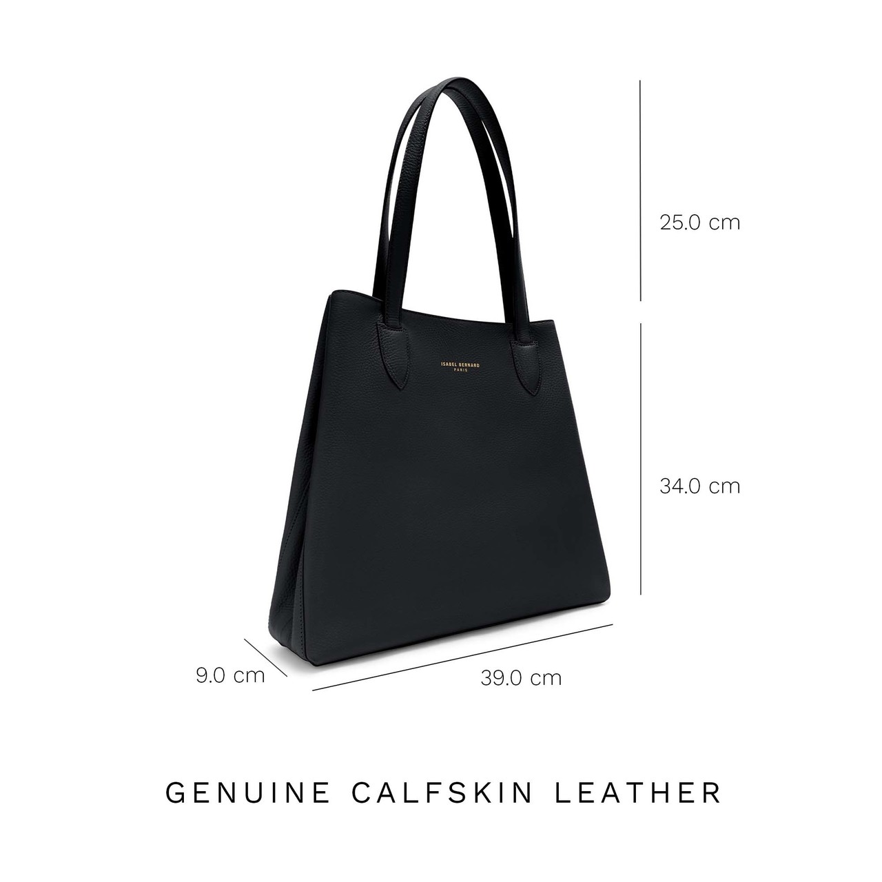 Isabel Bernard Honoré Francine black calfskin leather shopper