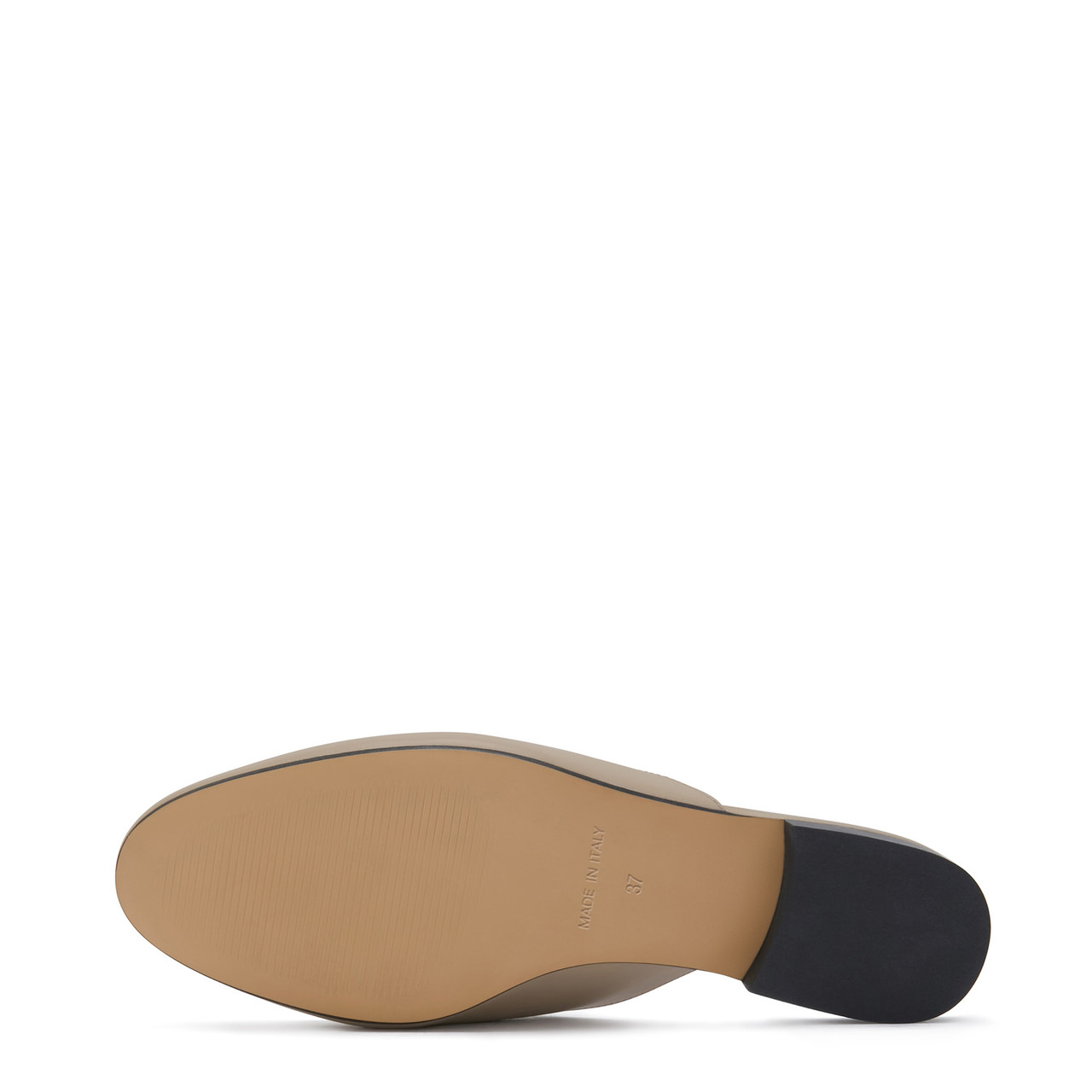 Isabel Bernard Vendôme Fleur taupe calfskin leather backless loafers