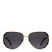 Isabel Bernard La Villette Roxanne gold coloured aviator sunglasses with black lenses