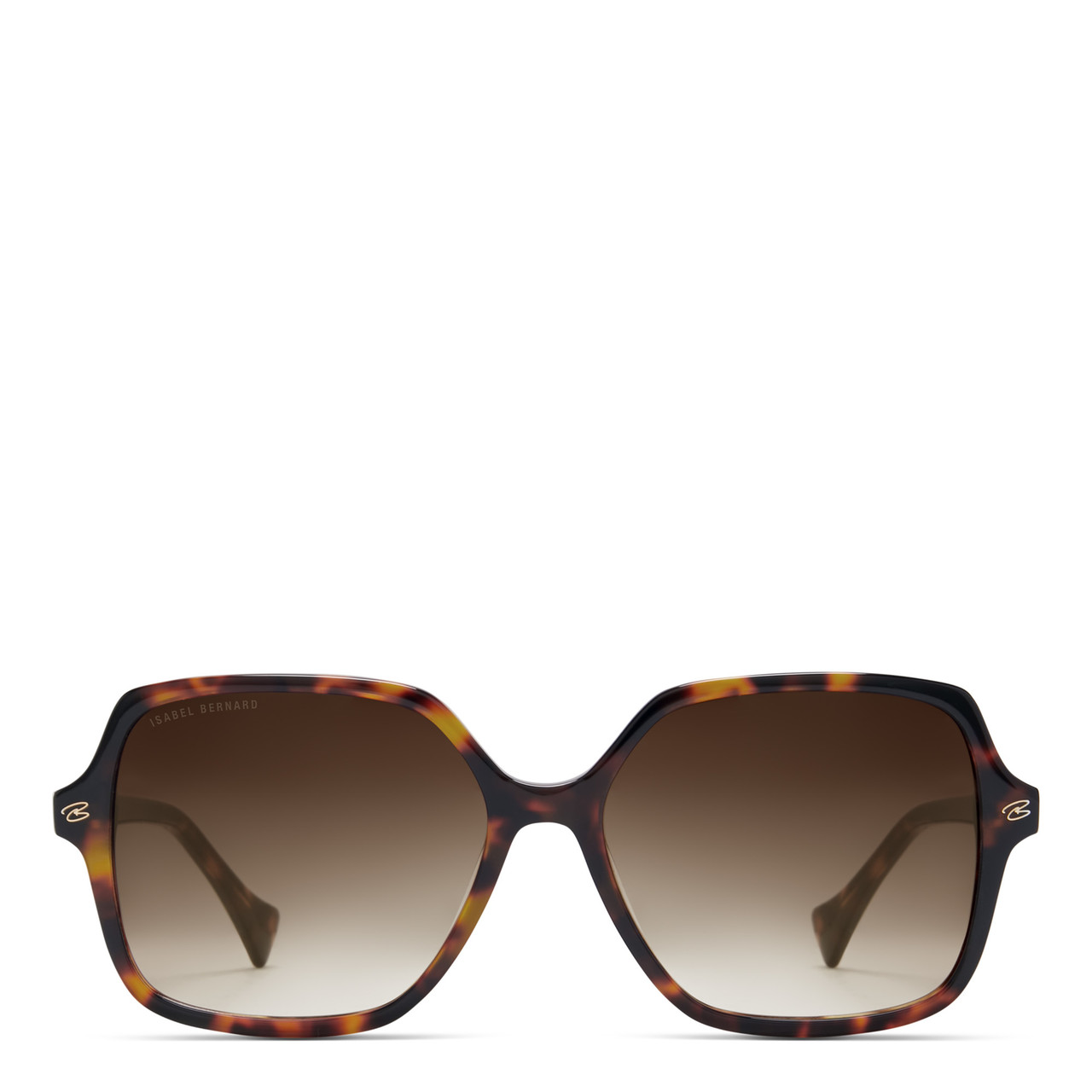 Isabel Bernard La Villette Renate brown tortoise square sunglasses with brown lenses gradient