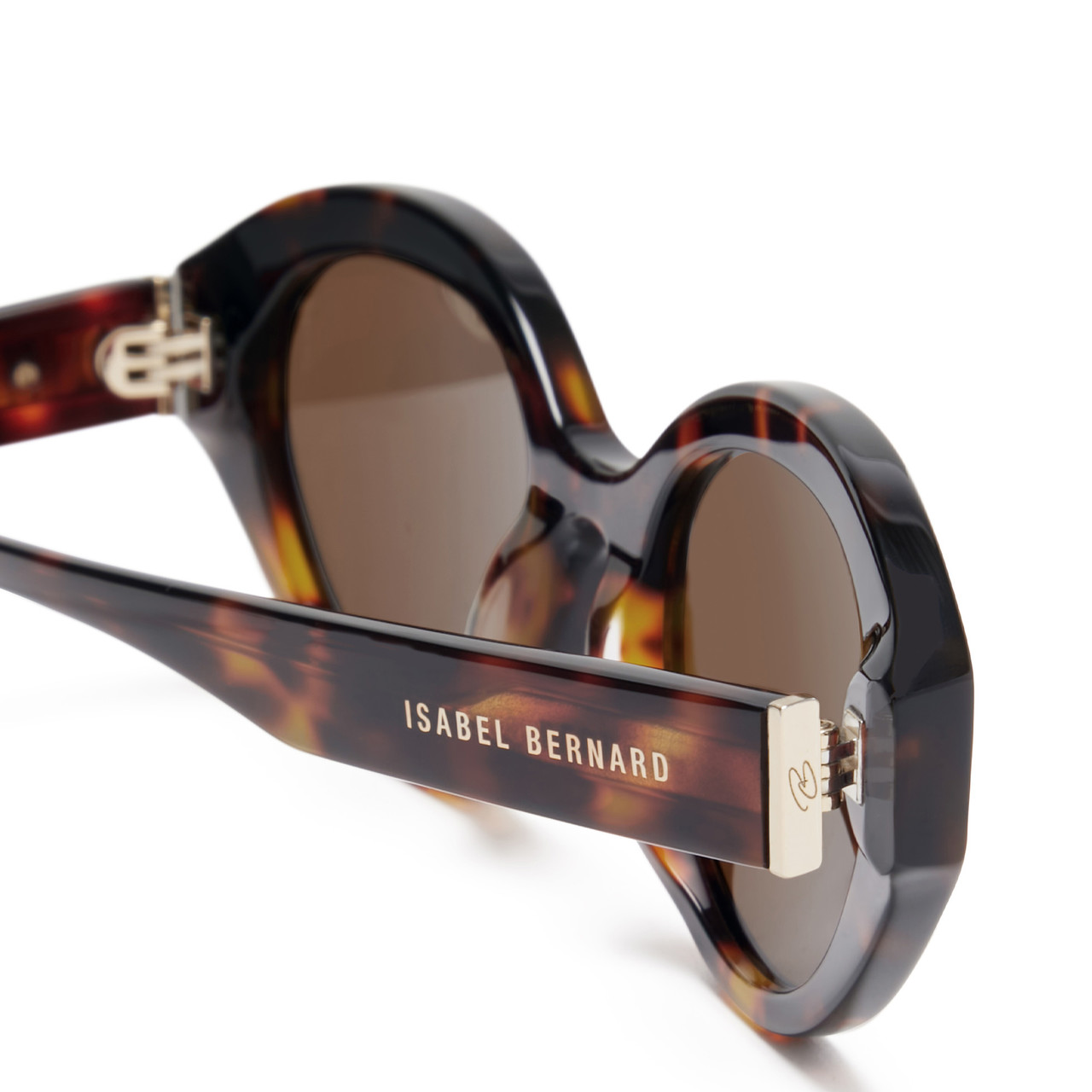 Isabel Bernard La Villette Rosaire brown tortoise oval sunglasses with brown lenses