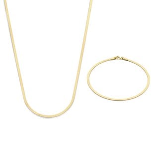 Isabel Bernard Cadeau d'Isabel 14 karaat gouden collier en armband giftset