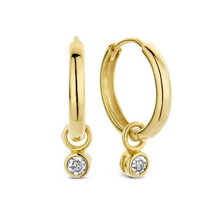 Isabel Bernard De la Paix Inaya argolas de ouro de 14 quilates | diamante 0.02 ct