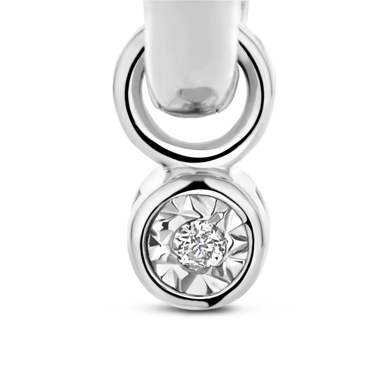 Isabel Bernard De la Paix Inaya 14 karat white gold hoop earrings with diamond 0.02 carat