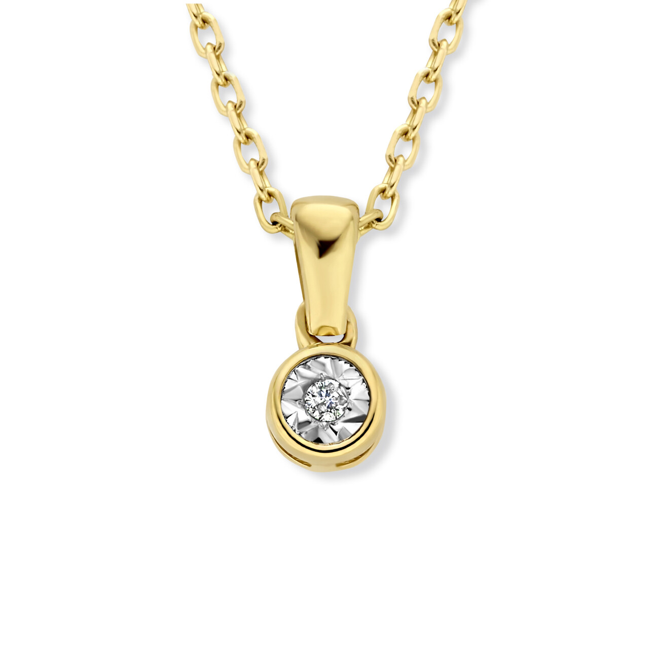 Isabel Bernard De la Paix Inaya 14 karat gold necklace with diamond 0.01 carat