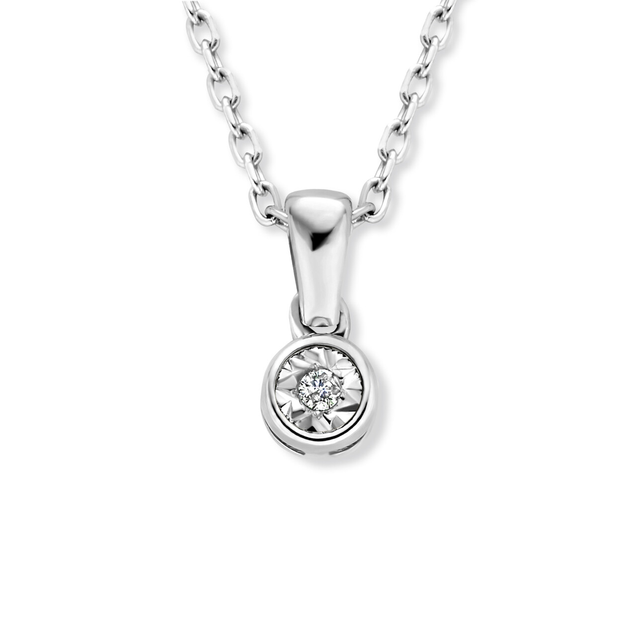 Isabel Bernard De la Paix Inaya 14 karat white gold necklace with diamond 0.01 carat